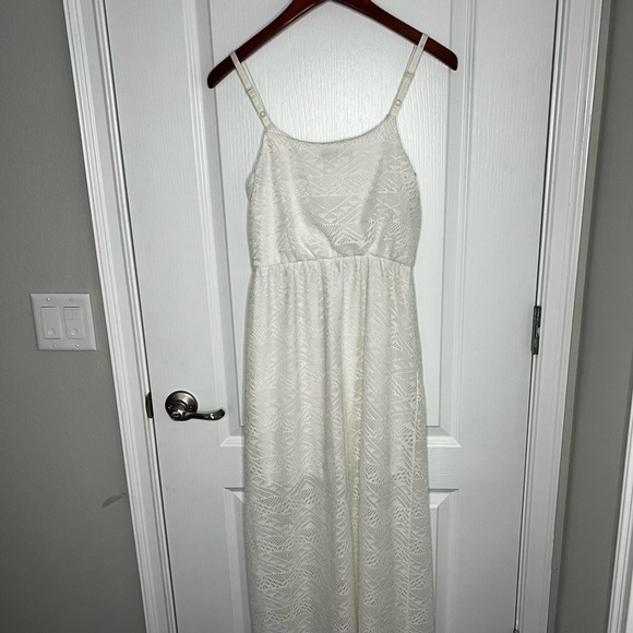 Bailey Blue boho Gypsy sleeveless lined lace maxi dress white small - Picture 5 of 8